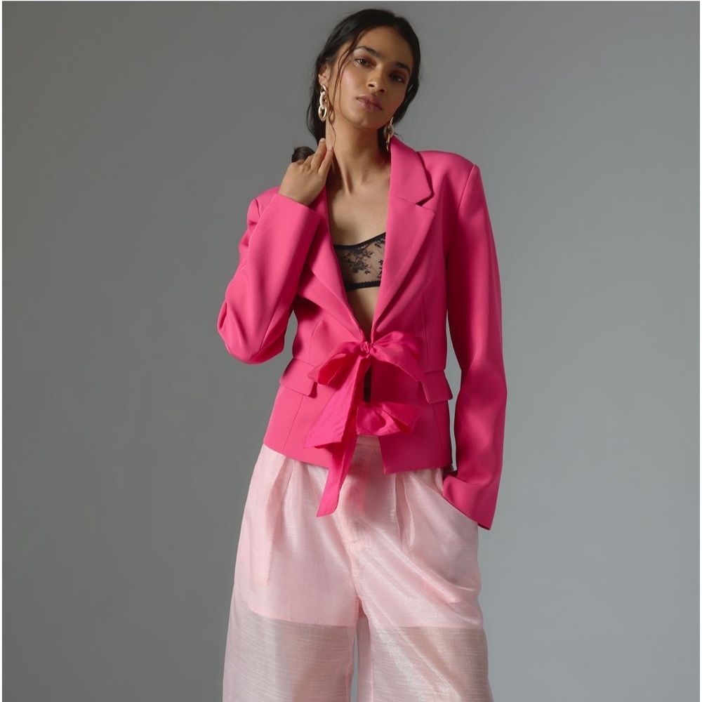 Maeve Cropped Bow Blazer-NWT